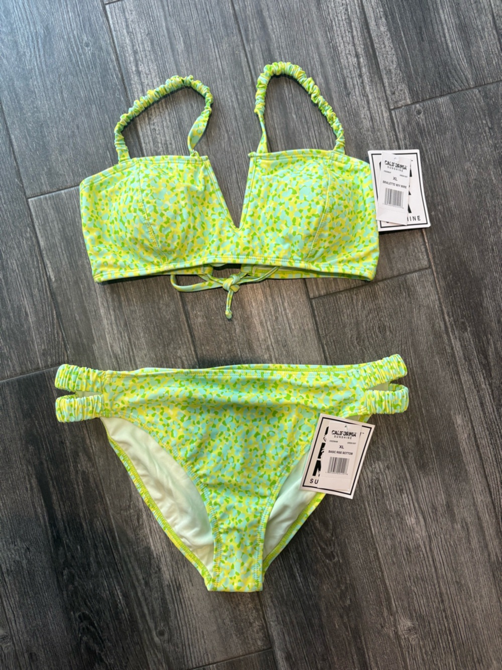 Lime Green Women's Bikini Set - California Sunshine NWT